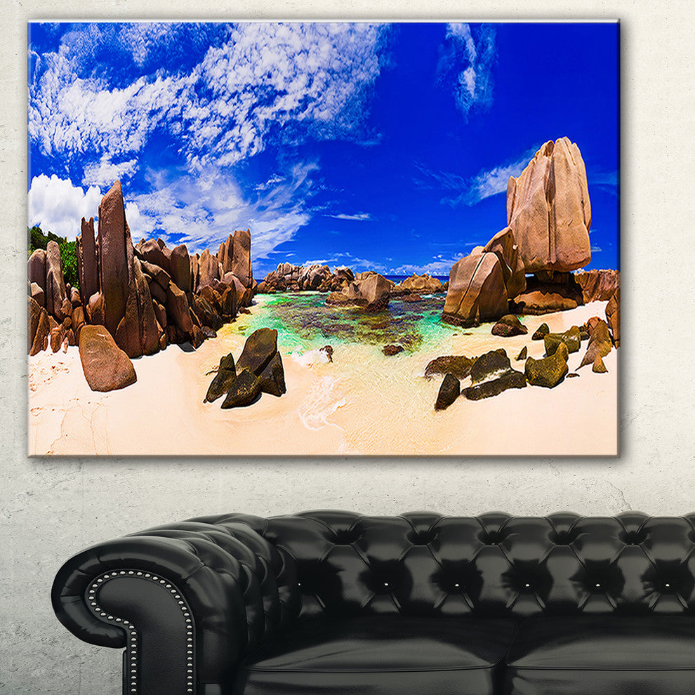 "Tropical Beach at Seychelles" Canvas Print