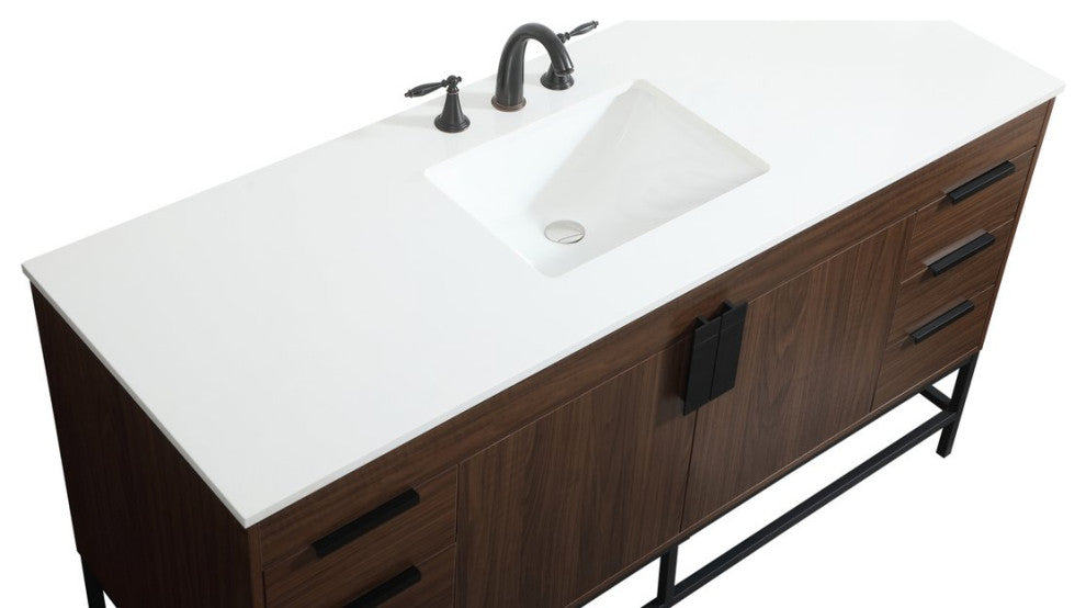 Home Living 22" Modern Walnut-Light Bathroom Vanity