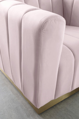 Marlon Velvet Upholstered Loveseat, Pink