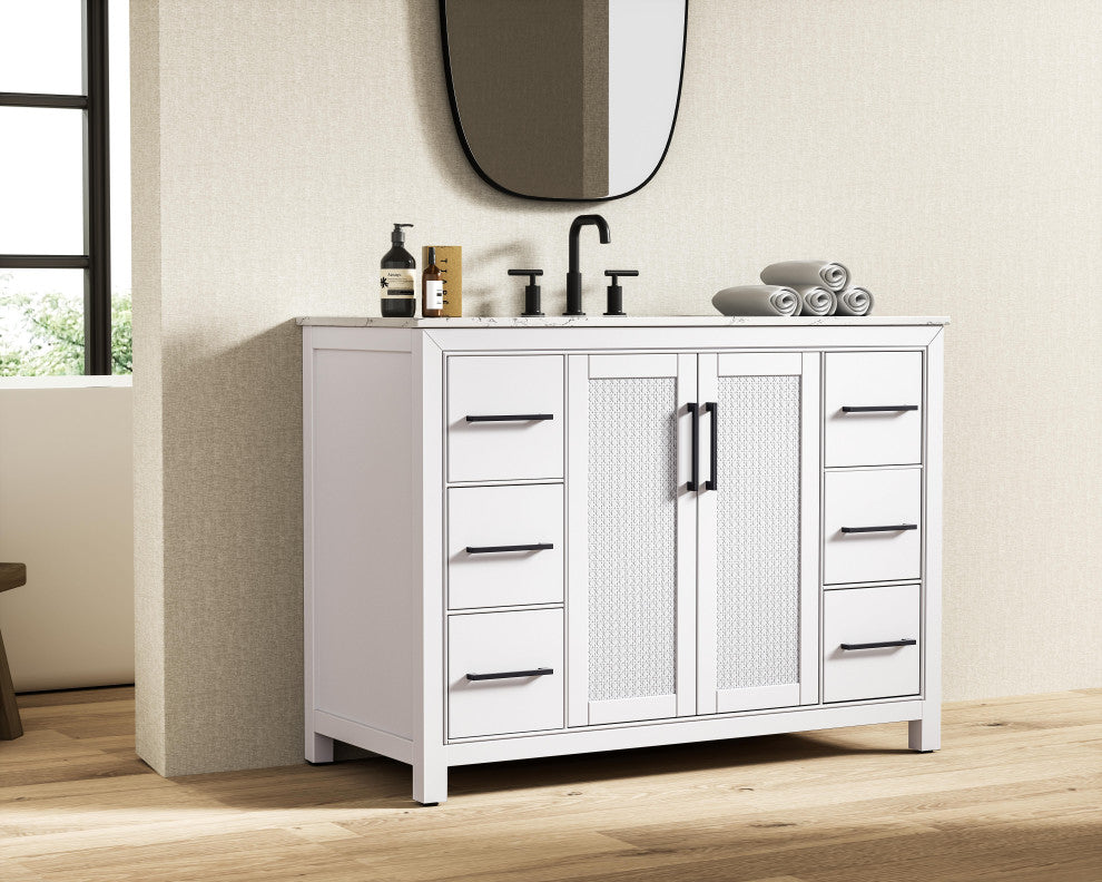 Home Living 48" Single Bathroom Vanity, White