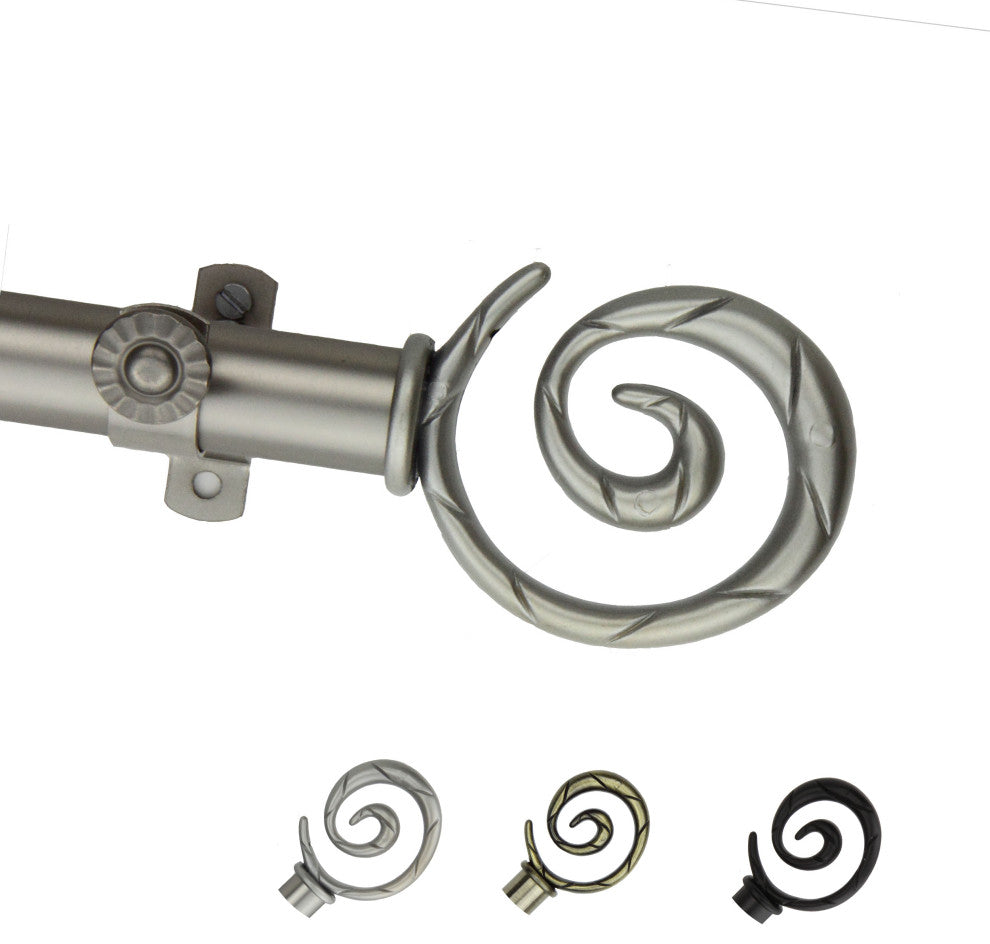 Valen 13/16" Diameter Curtain Rod, Satin Nickel, 18-28"
