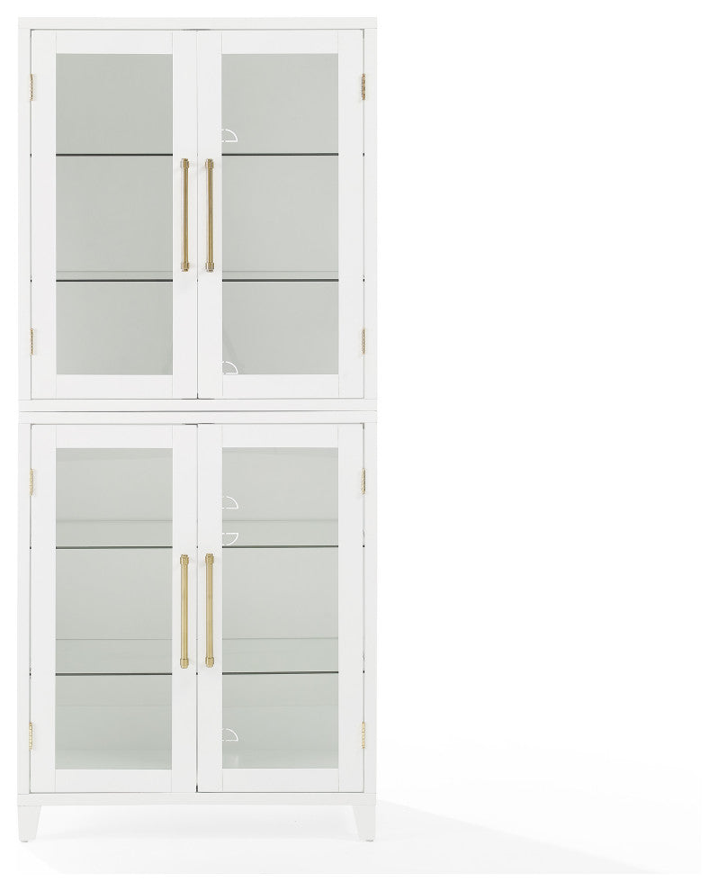 Roarke Glass Door Kitchen Pantry Storage Cabinet