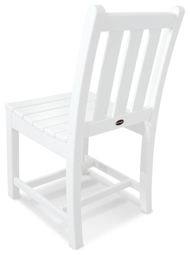 Polywood Traditional Garden Dining Side Chair, White