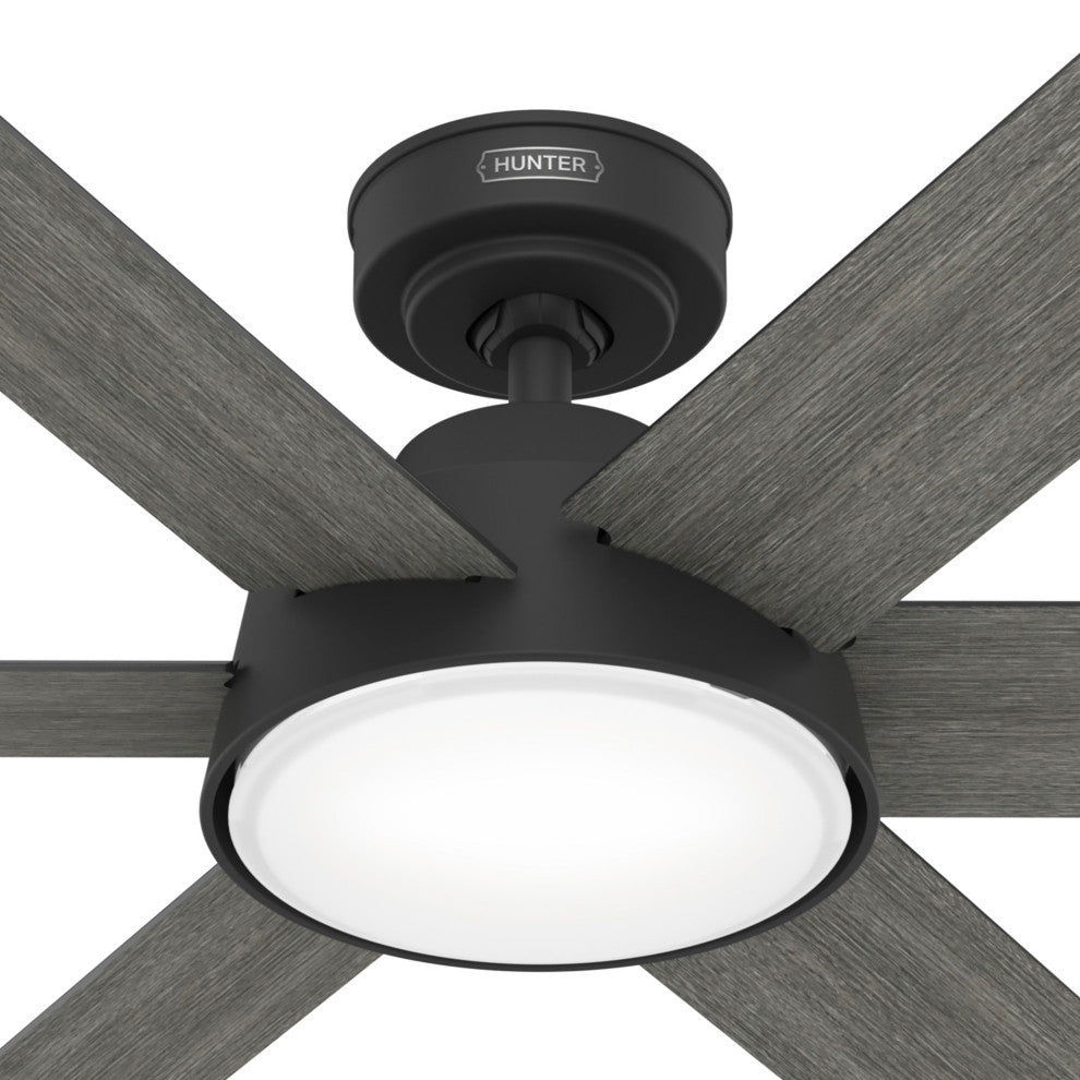 52" Donatella Matte Black Ceiling Fan, LED Light Kit and Handheld Remote