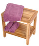 EcoDecors EarthyTeak Classic Teak Shower Bench With Shelf, 18"