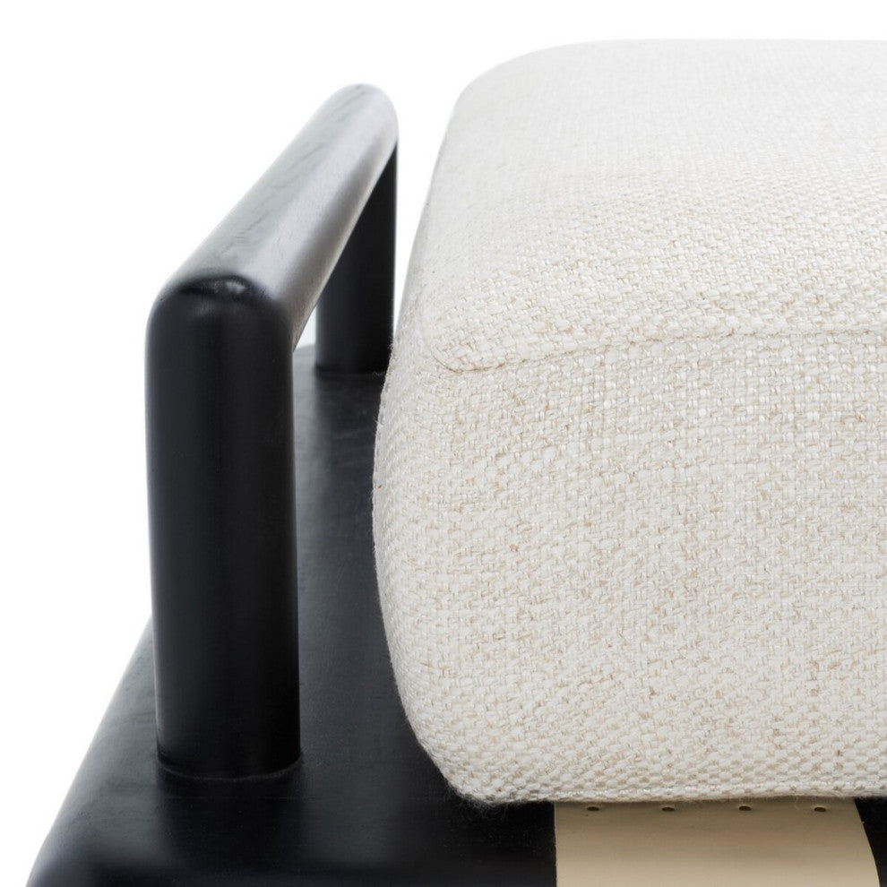 Safavieh Couture Constantine Teak Bench, Black/White