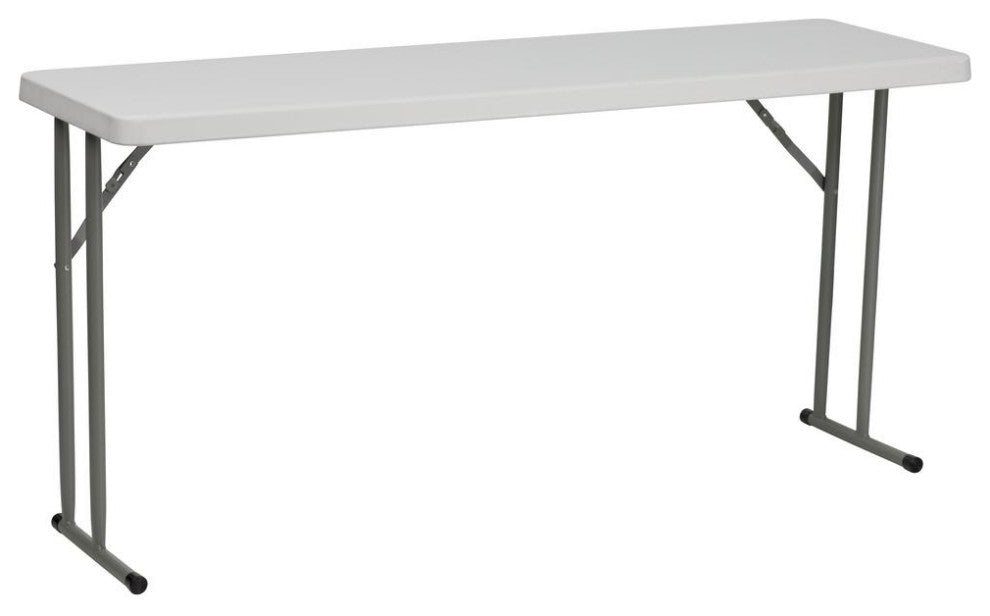 18"x60" Granite White Plastic Folding Training Table