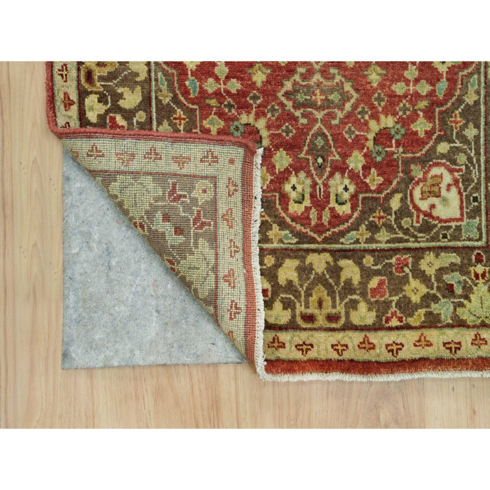 Rufous Red Tabriz Haji Jalili Design Hand Knotted Wool XL Runner Rug 2'7"x18'