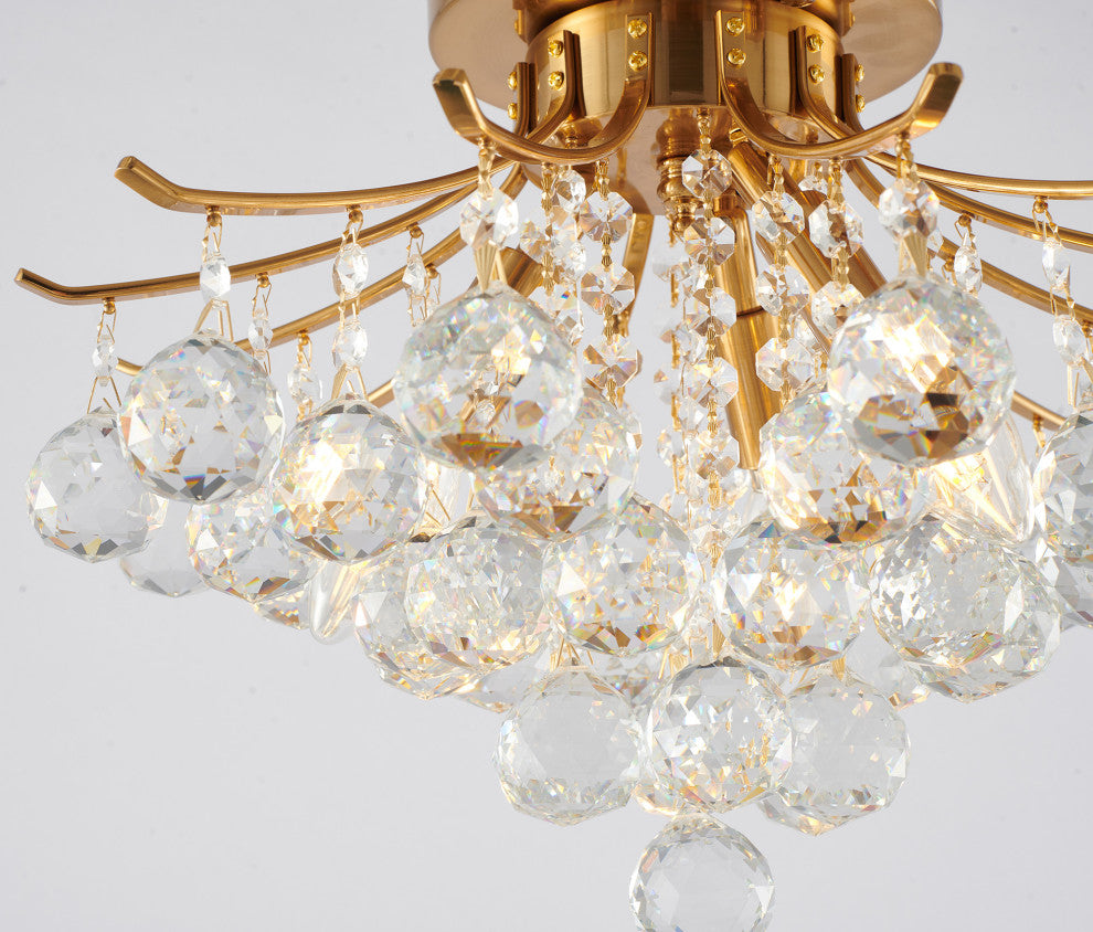 Bethel International BET02FM16BR 3-Light Semi Flush Mount, Stain Brass