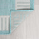Elgin Transitional Striped Border Aqua/Cream Round Indoor/Outdoor Area Rug, 8'