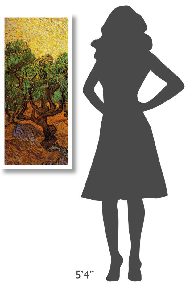 "Olive Trees With Yellow Sky And Sun (left)" Print by Vincent van Gogh, 17"x38"