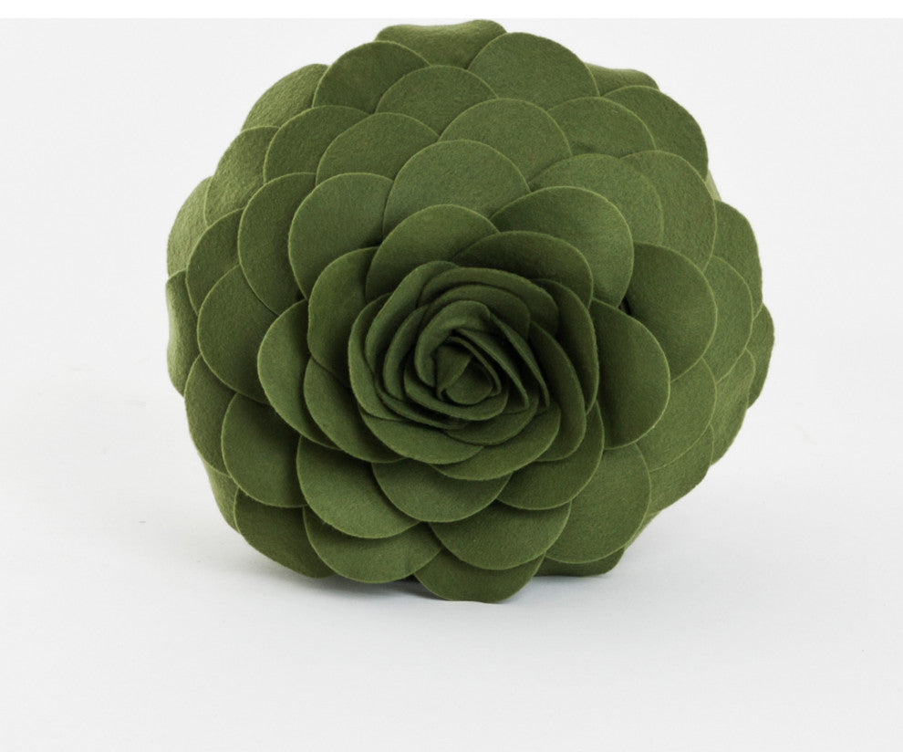 Circular Multicolor Flower Decorative 13"Round Throw Pillow, Kiwi, 13"x13"