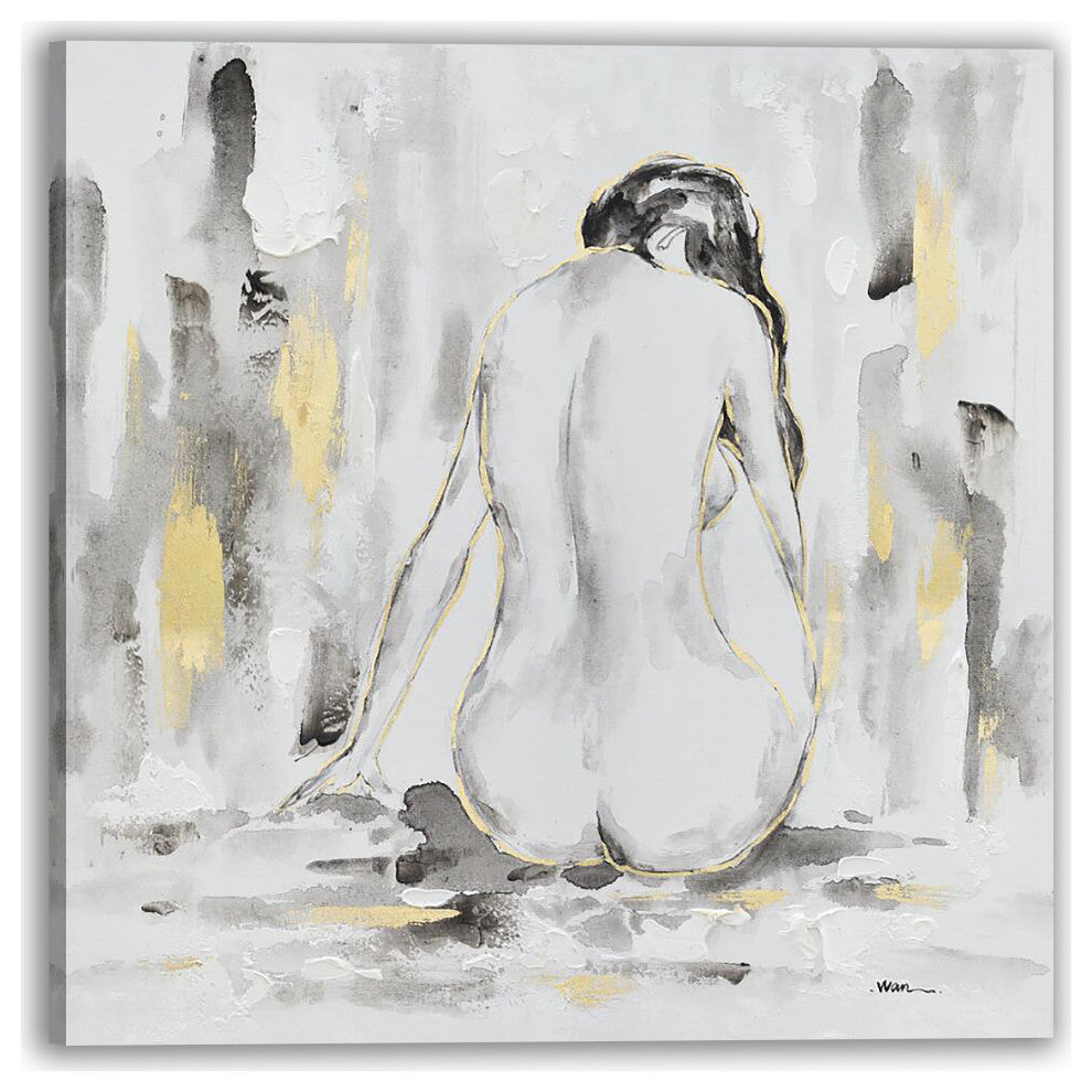 Abstract woman painting - Oil Painting Print on Wrapped Canvas, Wall art Decor,