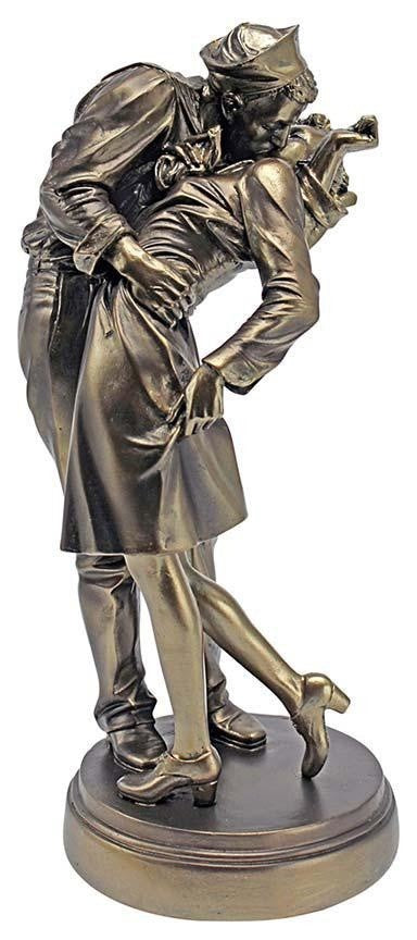 World Ware II Nurse and Sailor Kiss Bronze Finish Sculpture