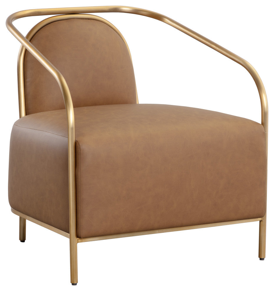 Cicero Lounge Chair, Milliken Cognac