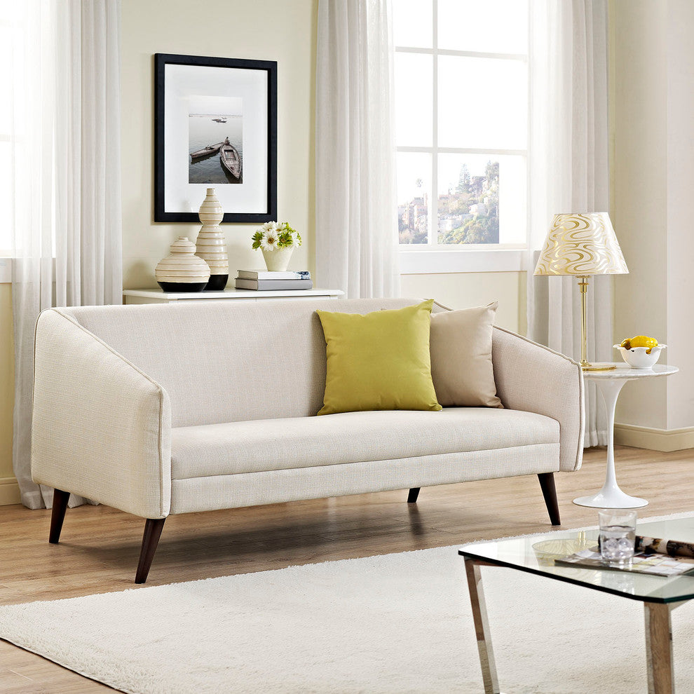 Modway Slide Upholstered Sofa, Beige