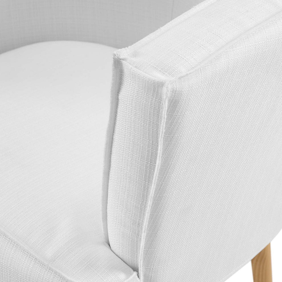Accent Chair, Fabric, Wood, White, Modern, Living Lounge Hotel Lobby Hospitality