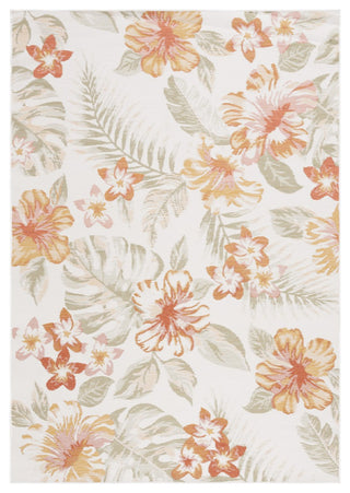 Safavieh Sunrise Collection SUN671 Indoor-Outdoor Rug, Ivory/Rust Sage, 5'3"x7'7"
