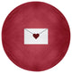 Love Letter Valentines Chenille Rug, Maroon, 5' Round