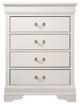 Louis Phillipe 4 Drawer Chest, White