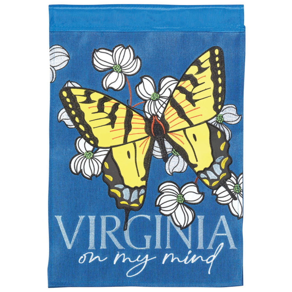 Flag Virginia On My Mind Burlap 13x18