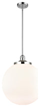 Beacon Pendant, Polished Chrome, Matte White
