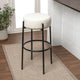 Paola Modern Minimalist Round Backless Metal Cushioned Bar Stool