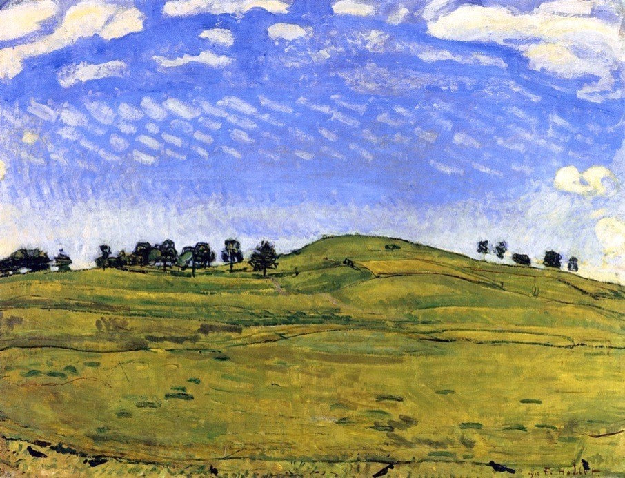 Ferdinand Hodler Hilly Landscape With Ravens Wrapped Canvas, 21"x28"