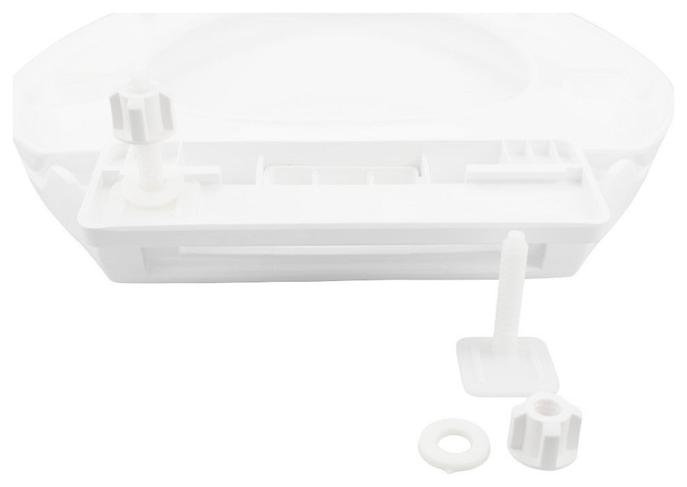 White Elongated Plastic Toilet Seat No Slam Slow Close Toilet Seat Lid Bumpers