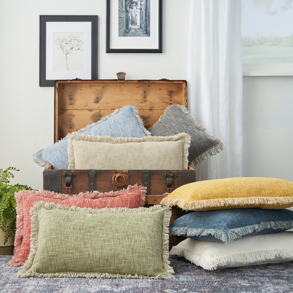 Nourison Home 14"x24" Nicole Curtis Printed Stonewash Taupe Throw Pillows