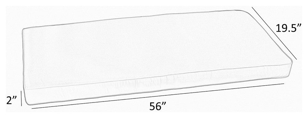 Sunbrella Indoor/Outdoor Blue Stripe Bench Cushion, 56x19.5, 56x19.5