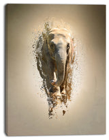 Mammoth Elephant Walking, Animal Canvas Wall Art, 12"x20"
