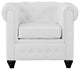 Modern Urban Contemporary Vinyl Armchair, White Faux Leather