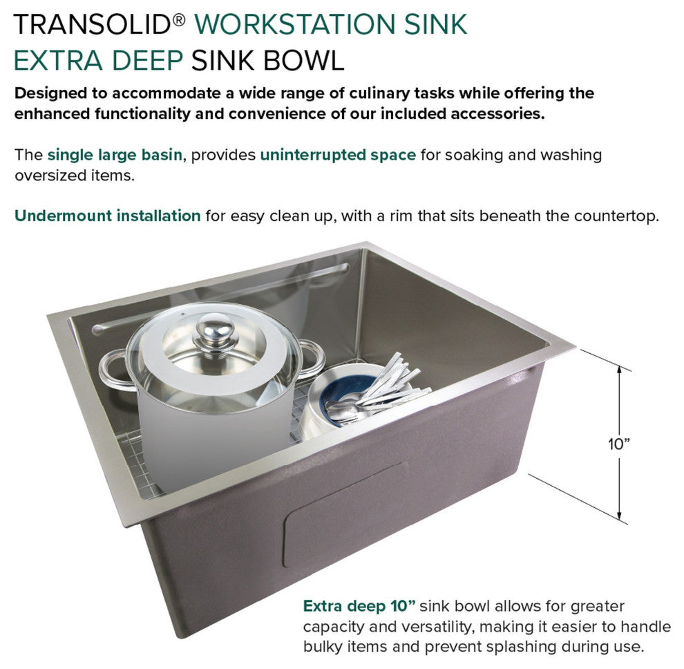 Transolid Kitchen Workstation, 1 Faucet Hole