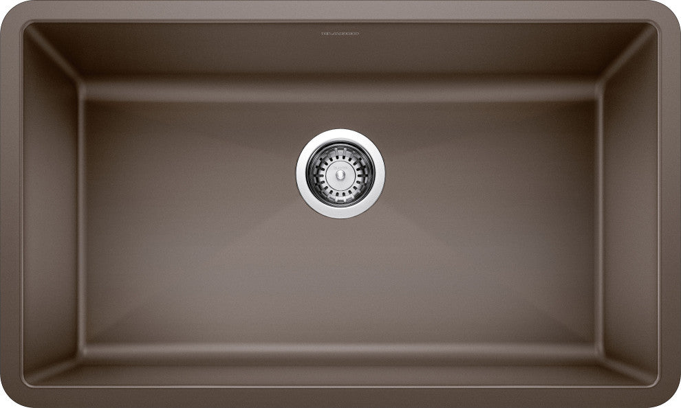 Blanco 440147 18.8"x32" Granite Single Undermount Kitchen Sink, Cafe Brown