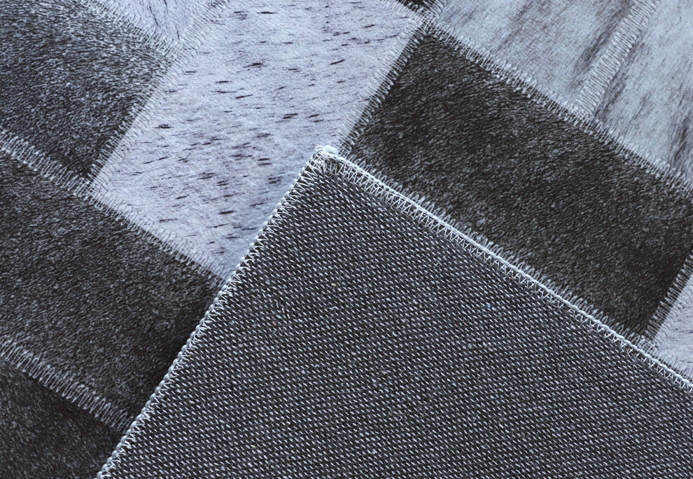 Faux Cowhide Digital Printed Patchwork Off the Blocks 6'x 9' Area Rug