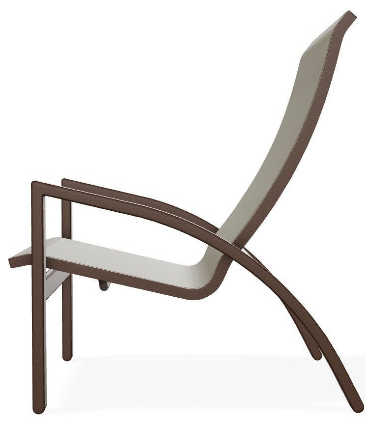 Kendall Sling Stackable Outdoor Lounge Chair, Elevation Stone/Kona