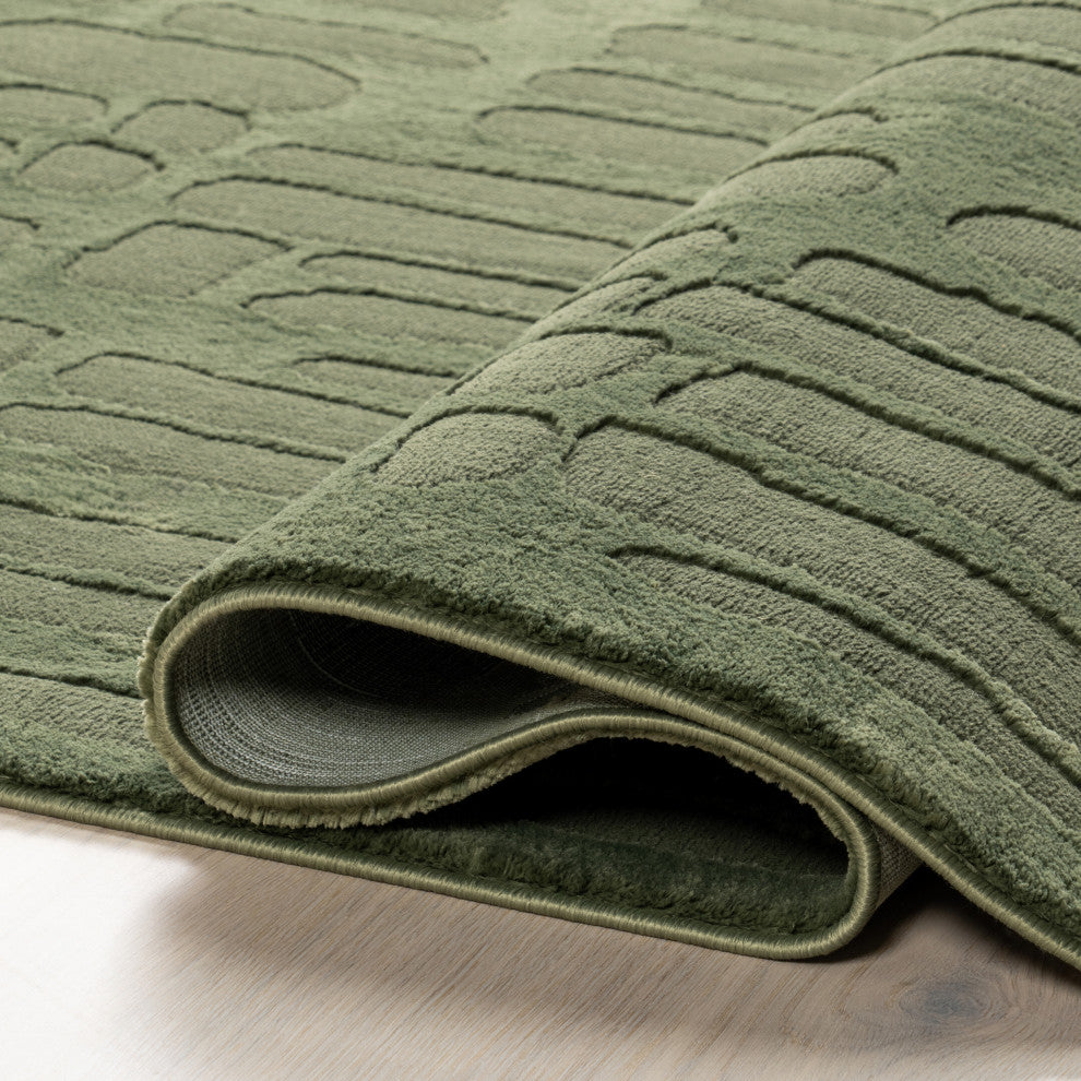 Nuloom Belen Modern Abstract Rug, Forest Green 4' x 6'