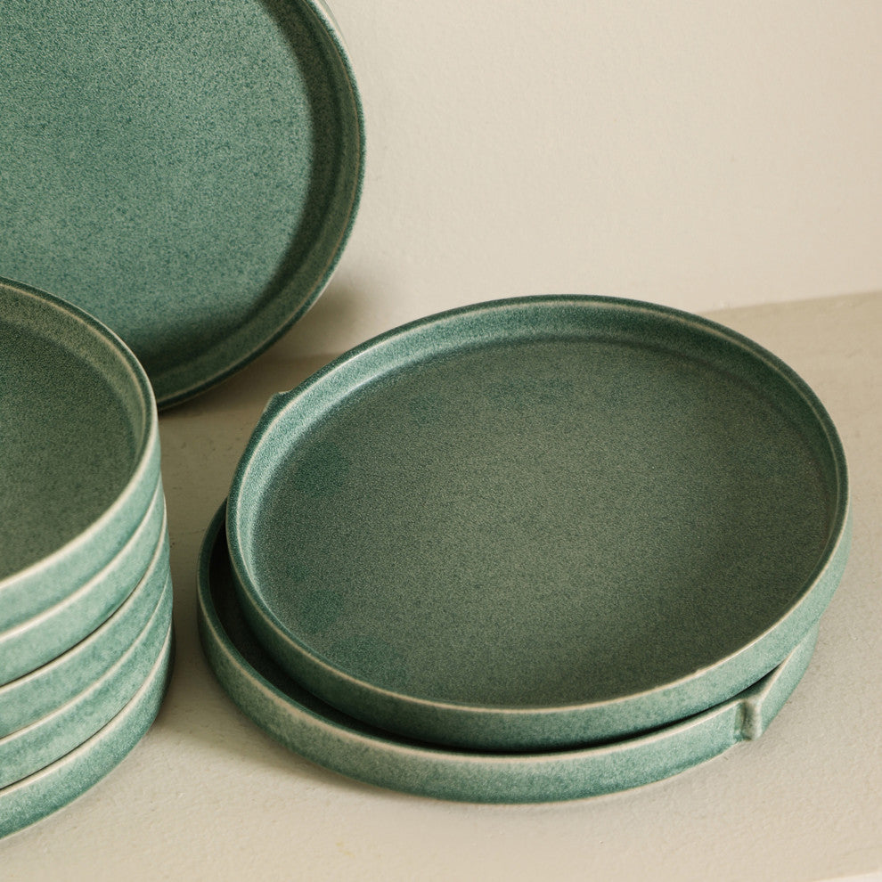 Stone Lain Bao Stoneware Dinner Plate Set of 4, Green