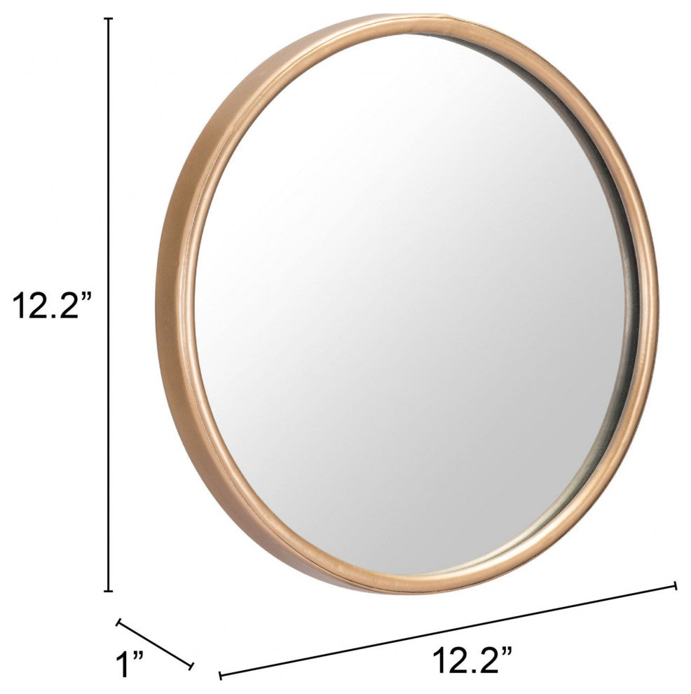 Gold Thick Border Round Mirror