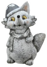 18" Snow Dusted Glitter Silver Fox Christmas Table Top Decoration