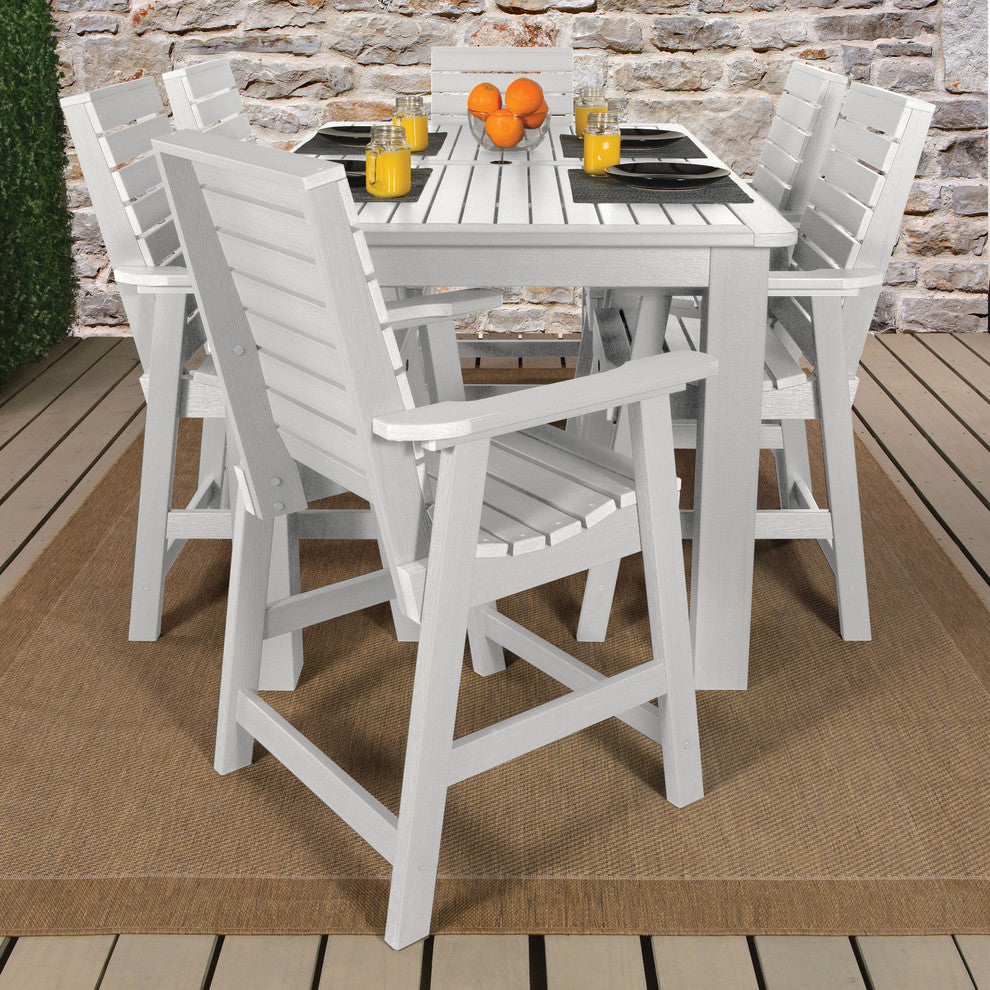Weatherly 7-Piece Rectangle Counter-Height Dining Set, White