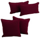 Double-Corded Solid Twill Throw Pillows With Inserts, Set of 4, Burgundy