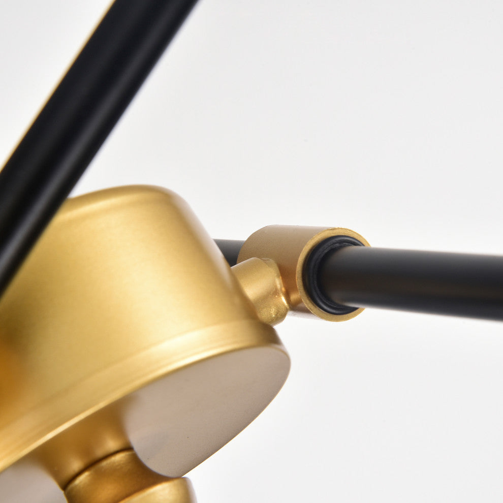 Sami 6-light Sputnik Black and Gold Chandelier