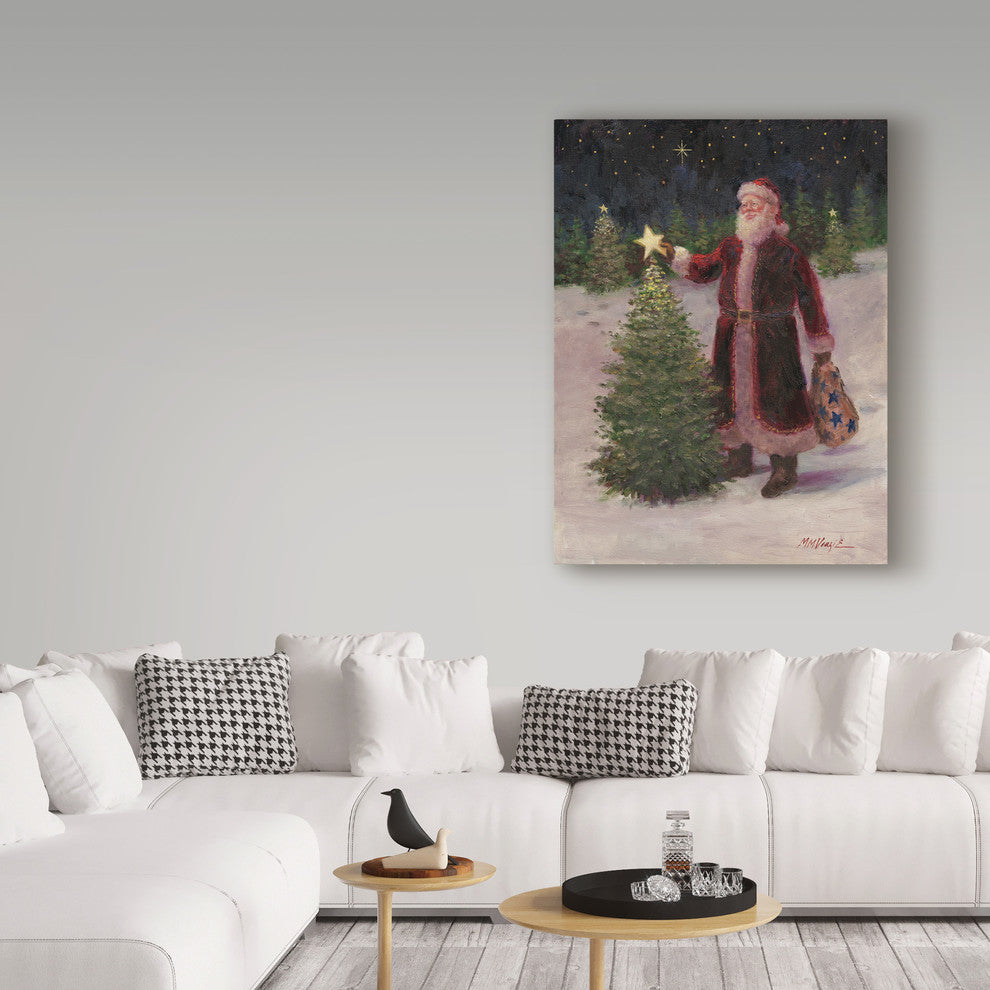 Mary Miller Veazie ''Santa With Stars'' Canvas Art, 24"x18"
