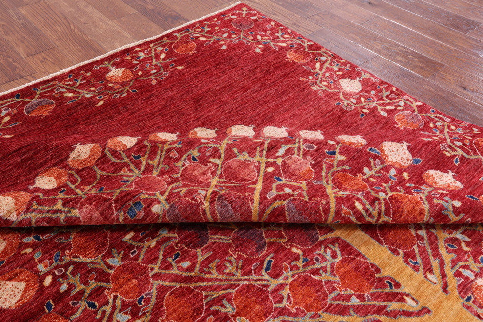 Pomegranate Tree Persian Gabbeh Hand-Knotted Rug 6' 6" X 9' 6" Q8019