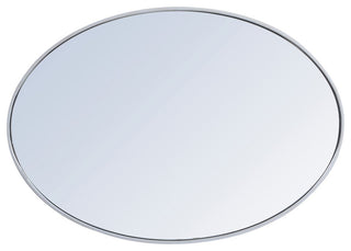 Elegant Decor Eternity 24" x 34" Oval Contemporary Metal Frame Mirror in Silver
