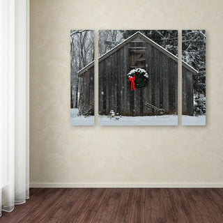 Kurt Shaffer 'Christmas Barn in the Snow' Multi Panel Art Set,, 32"x24"