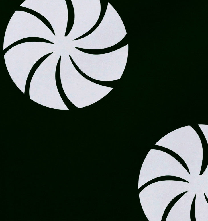 Whirl Of The Season, Holiday Geometric Print Placement, Dark Green, Set of 4