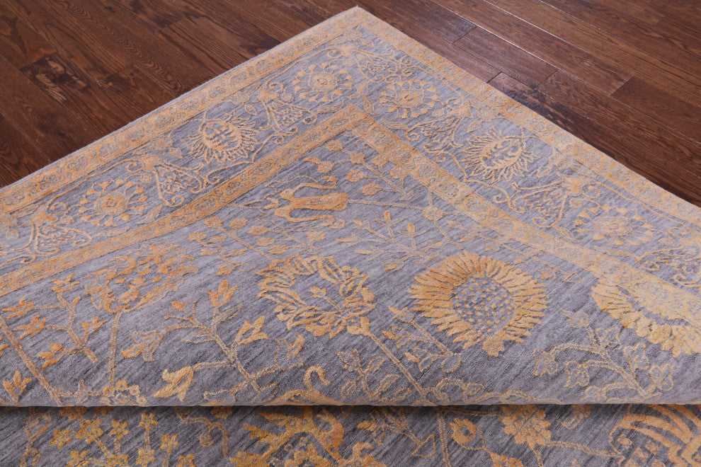 Persian Hand Knotted Wool & Silk Rug 9' 0" X 12' 3" - Q15755